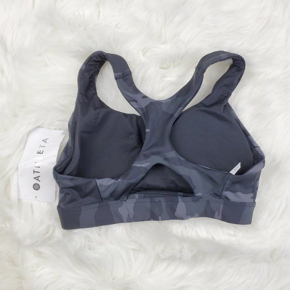 NWOT Athleta Black Ultimate Camo Printed Bra - Picture 6 of 8